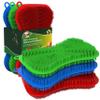 6 Pack Silicone Scrubbing Sponge by SCRUBIT - Real Silicon Non Scratch & Non Smell Kitchen Scrubber Pad for Dishes, Fruit, Vegetable - Reusable Cleaning Sponges - Multi-Colored Pads [Red, Green, Blue] view 1