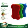 6 Pack Silicone Scrubbing Sponge by SCRUBIT - Real Silicon Non Scratch & Non Smell Kitchen Scrubber Pad for Dishes, Fruit, Vegetable - Reusable Cleaning Sponges - Multi-Colored Pads [Red, Green, Blue] view 3
