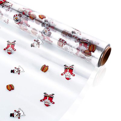 NUOBESTY Christmas Clear Cellophane Wrap Roll, 2.5 Mil Cellophane Wrapping Paper Christmas Cellophane Wrapper for Crafts Wrapping Sheet (15.74x1181.1 Inch)