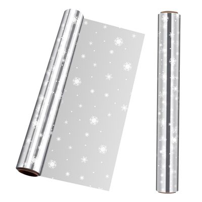 jojofuny 31.5 in. x 100 Snowflake Wrap Clear Cellophane Wrap Roll for Wrapping Protective Paper, Arts & Crafts Supplies, Holiday Shopping Tools, Snack Treat Bags, Birthday Basket