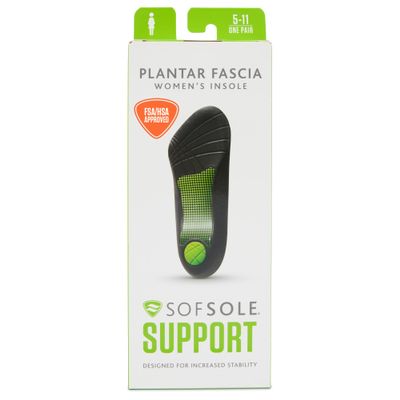 Sof Sole Plantar Fascia Insoles (FSA&HSA Eligible) - 3/4 Length, Gel in Heel- Support in Arch, For Women