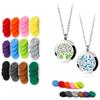 2PCS Essential Oil Diffuser Necklaces (Tree of Life & Cloud) + 48PCS 17mm Replacement Felt Pads view 1