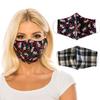 unik Cloth Face Covering 2 Pack, 2 Layer, Cotton, Washable and Reusable. (Spring Blossom, Black Plaid)