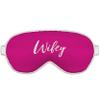 Bride Gift Sleep Mask - Silver Sparkle Wifey Sleep Mask - Bachelorette Party Supplies Blackout Eye Mask - Hot Pink with White Piping view 1
