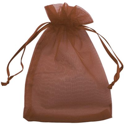 Allgala 100 Count Orangza Gift Party Favor Bags with Drawstring-5x7 Inch-Brown-PF53216