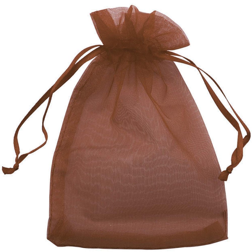 Allgala 100 Count Orangza Gift Party Favor Bags with Drawstring-5x7 Inch-Brown-PF53216