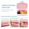 2 Pack Pill Case Organizer,Travel Pill Box with Label, Daily Medicine Organizer Case, Waterproof Pocket Container Case, Portable Pink Supplement Case Medicine Container Compact for for Vitamin view 3