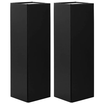 BLK&WH 2 Wine Gift Boxes 13.5x4.5x4 Inches, Magnetic Closure Collapsible Wine Bottle Gift Boxes for Liquor and Champagne (Matte Black)