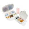 2 Pack Pill Organizer Box - Small Pill Dispenser Home Travel Essentials Supplement Holder Portable Vitamin Case 8 Compartment & 3 Compartment Container Daily Medicine view 1