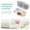 2 Pack Pill Organizer Box - Small Pill Dispenser Home Travel Essentials Supplement Holder Portable Vitamin Case 8 Compartment & 3 Compartment Container Daily Medicine view 4