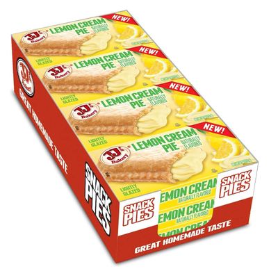 JJ's Bakery Lemon Cream Pie Snack Pies, Individual Dessert, Fresh-Baked, Nut-Free, Kosher Parve, 4 Oz Each (Pack of 12)