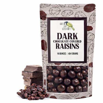 Green Jay Gourmet Dark Chocolate Raisins - Handmade & Fresh Dark Chocolate Covered Raisins - Great Gift for Chocolate Lovers - 16 Ounce Resealable Bag