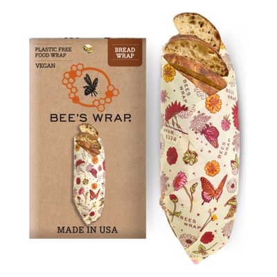 Bee's Wrap Vegan Beeswax Wraps for Bread - Beeswax Bread Wrap for Sourdough & Bread Storage - Made in USA Reusable Natural Food Wrap - Meadow Magic