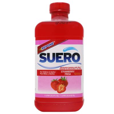 Repone Suero Strawberry Electrolyte Drink, Suero Provides Ultimate Hydration; 33.50 Fl Oz (2 Pack)