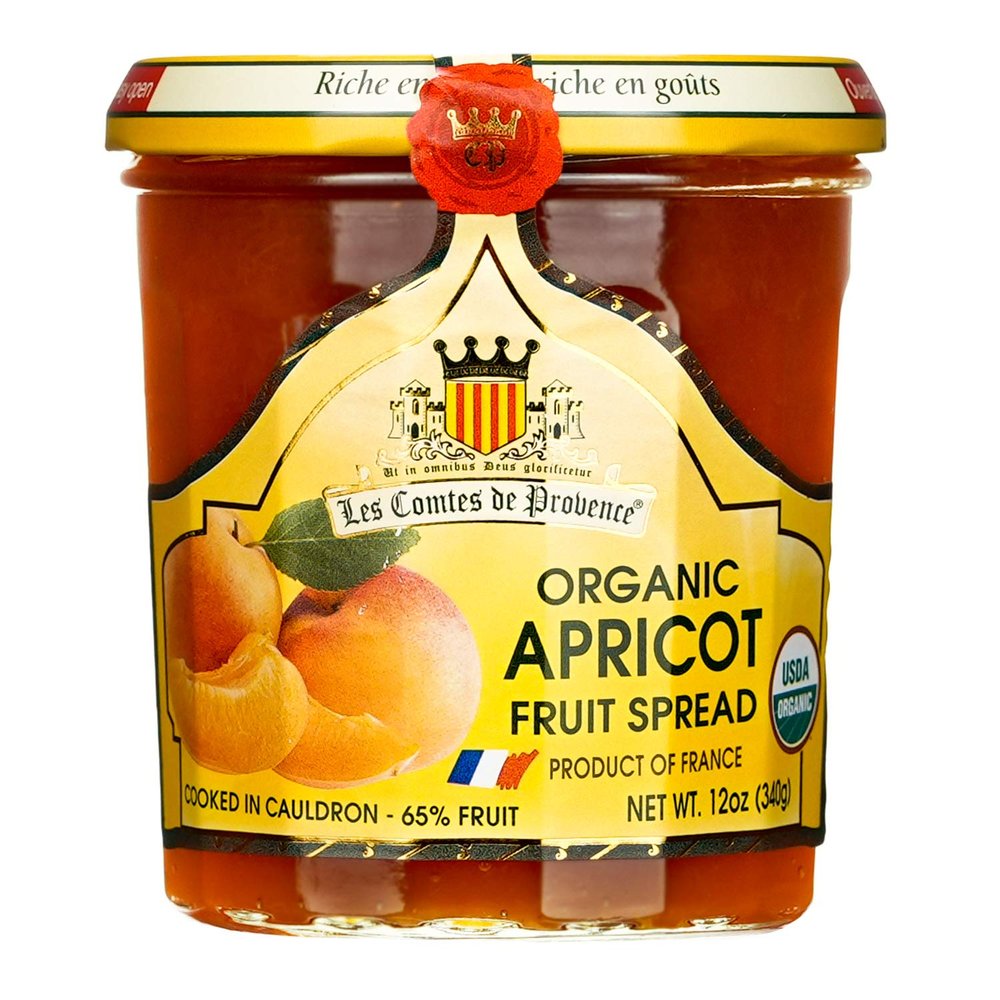 Apricot Jam Spread USDA Organic Preserve 12 OZ / 340 G Made in France Traditional Jam Non GMO Gluten Free