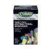 CURAD Performance Series Antibacterial Bandages, Extreme Hold Adhesive Technology, Finger & Knuckle Bandages, Flexible Fabric, Variety Pack with Assorted Sizes & Colors, 50 Count, Case of 24 view 1