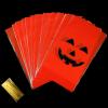 Outus 50 Pieces Halloween Jack O Lantern Pumpkin Treat Bags Flat Cellophane Orange Treat Candy Bags Halloween Plastic Party Favor Decor for Bakery, Popcorn, Cookie Candy Dessert with Gold Twist Ties view 3