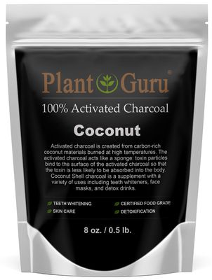 Activated Charcoal Powder 8 oz. Coconut - Food Grade Kosher Non-GMO - Teeth Whitening, Facial Mask and Soap Making. Promotes Natural Detoxification and Helps Digestion