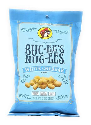 Buc-ee's Nug-ees: White Cheddar Flavored Powdery Cheese-Flavored Beaver Nuggets Sweet Corn Puff Snacks From Texas, Gluten Free, 1 Bag of 5 Ounce
