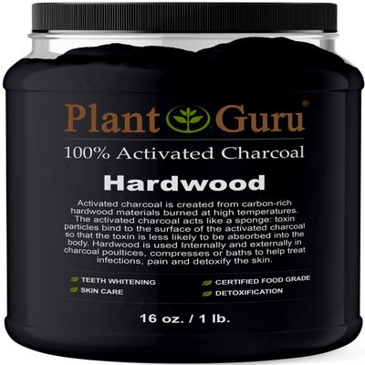 Activated Charcoal Powder Bulk - 1 lb. Jar - Hardwood - Food Grade Kosher Non-GMO - Teeth Whitening, Facial Mask and Soap Making. Promotes Natural Detoxification and Helps Digestion