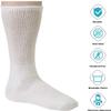 Creswell 12 Pairs Diabetic Crew Socks Made in USA (White, 13-15) view 4