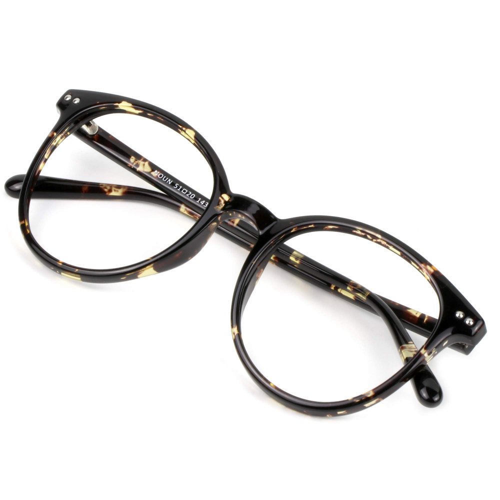VisionGlobal Blue Light Blocking Glasses for Women/Men, Anti Eyestrain, Computer Reading, TV Glasses, Stylish Square Frame, Anti Glare (Floral, 0.75 Magnification)