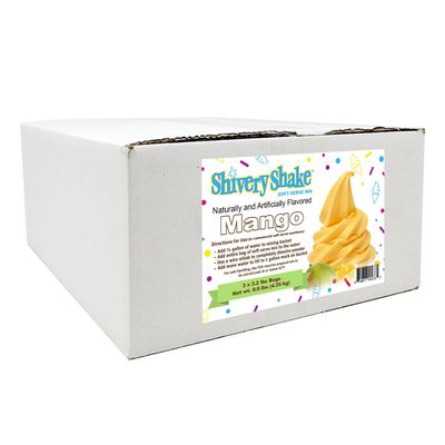 Shivery Shake Soft Serve Ice Cream Mix, 3 x 3.2 lb case, Mango