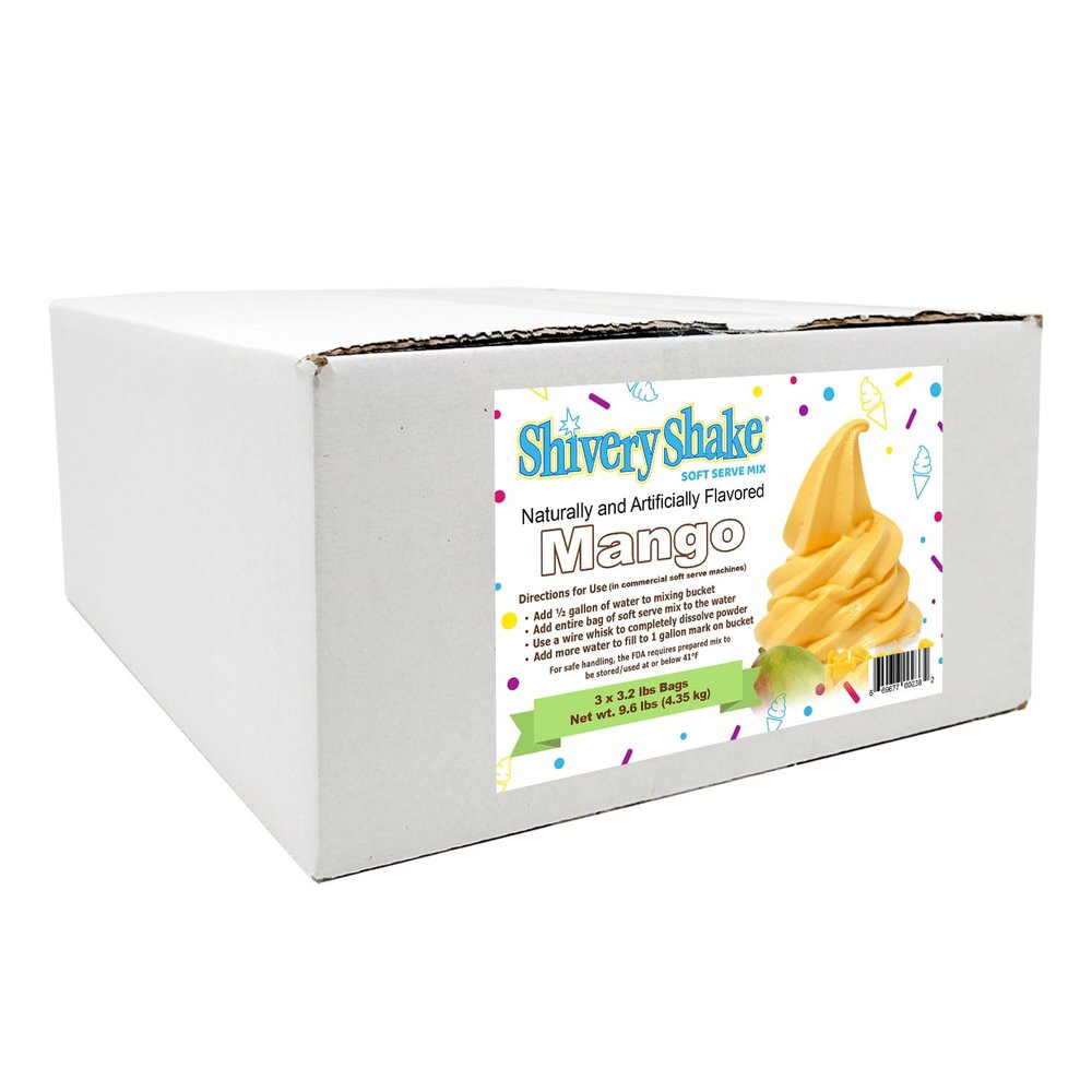 Shivery Shake Soft Serve Ice Cream Mix, 3 x 3.2 lb case, Mango