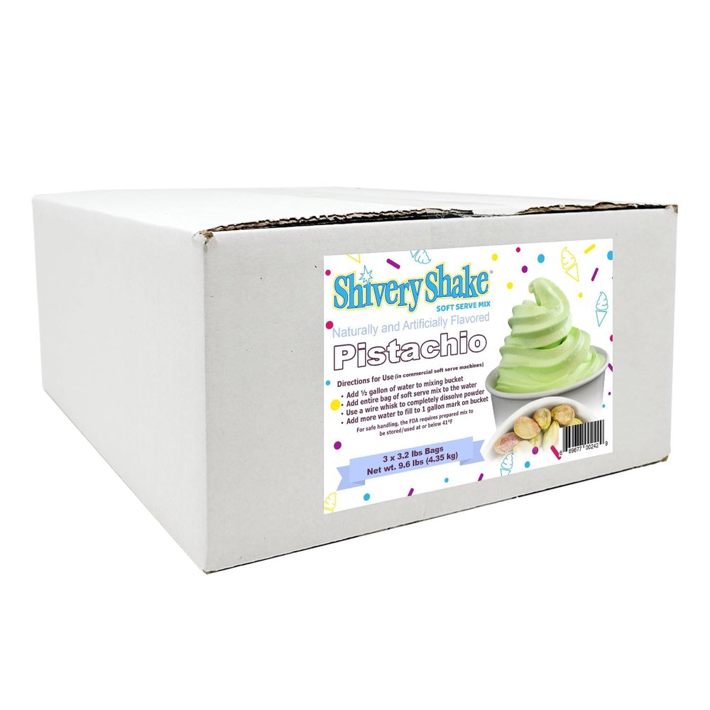 Shivery Shake Soft Serve Ice Cream Mix, 3 x 3.2 lb case, Pistachio