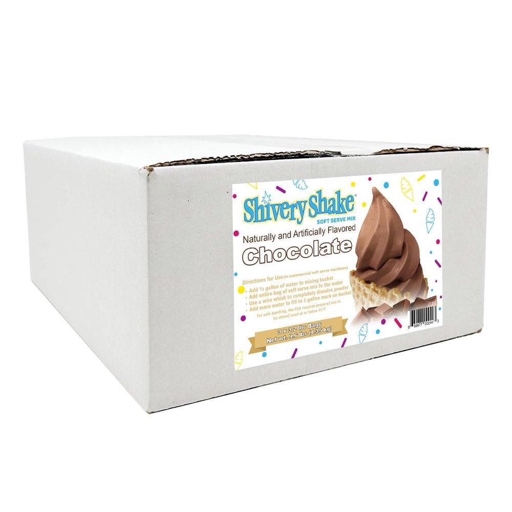 Shivery Shake Soft Serve Ice Cream Mix, 3 x 3.2 lb case, Chocolate