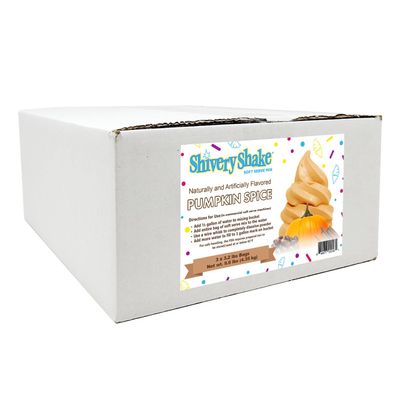 Shivery Shake Soft Serve Ice Cream Mix, 3 x 3.2 lb case, Pumpkin Spice
