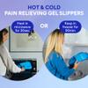 LEONNS Gel Ice Pack Slippers - Provides Hot and Cold Therapy for Foot Pain, Neuropathy Pain Relief for Feet, Gout Relief, Swollen Feet, Plantar Fasciitis and Heel Spurs- One Size Fits Most (Blue) view 3