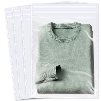 iMailer - 100 Pcs -12" x 18" Clear Plastic Cellophane Bags-Resealable Self Sealing Cello Poly Bags for Prints, Photos, Documents, Clothing, T-Shirt
