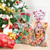 Outus 180 Pcs Christmas Cellophane Bags Candy Cookies Treat Bags Christmas Trees Santa Buffalo Plaid Snowflake Cello Gifts Bags with 200 Counts Twist Ties for Xmas Theme Party Supplies, 12 Styles view 4
