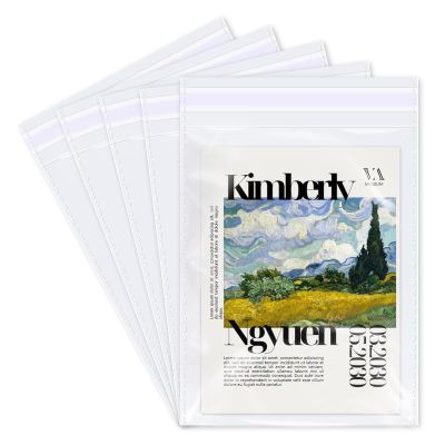 iMailer - 100 Pcs - 8" x 10" Clear Plastic Cellophane Bags - Resealable Self Sealing Cello Bags for Artwork Cards & Envelopes, Photo, Prints, Candies