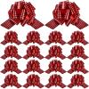 20 Pieces Christmas Pull Bows Bulk 5 Inch Red and Black Plaid Xmas Tree Ribbon Bows for Gift Wrapping Pull Bows Christmas New Year Party Ornament Birthday Wedding Wreath Basket Decorations DIY Craft view 1