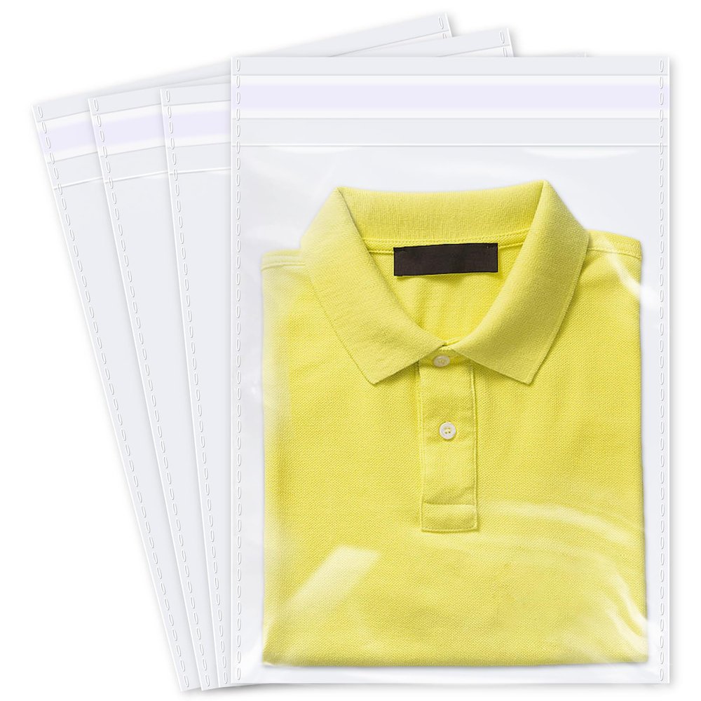 iMailer - 1000 Pcs - 10" x 13" Clear Plastic Cellophane Bags - Resealable Self Sealing Cello Poly Bags for Prints, Photos, Documents, Clothing, T-Shirt