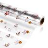 NUOBESTY Christmas Wrapping Paper 1Roll 30mx80cm, 3 Mil Santa Claus Snowman Cellophane Wrap Santa Thick Florist Wrapping Cellophane Paper for Arts Crafts Baskets view 1