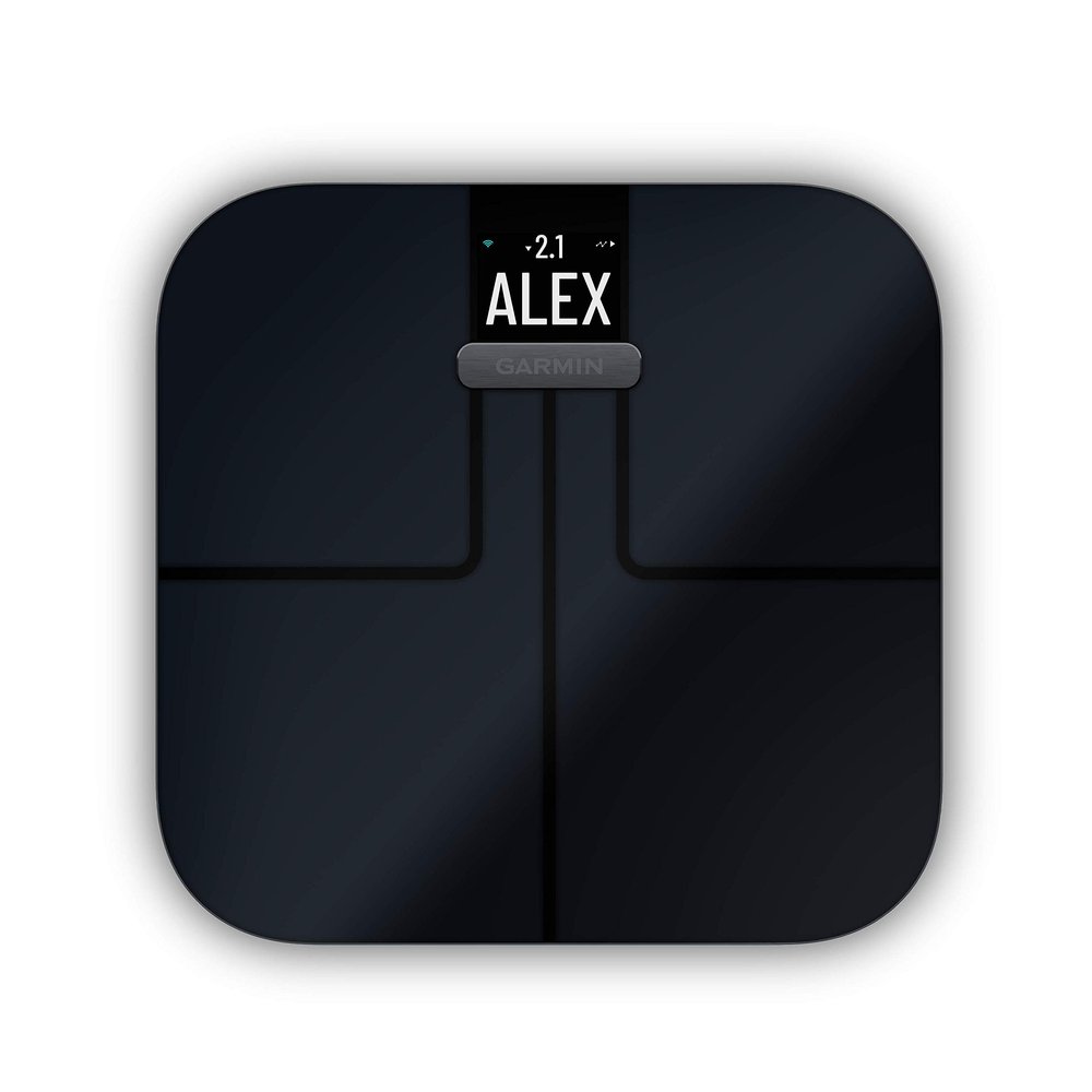Garmin Index S2, Smart Scale with Wireless Connectivity, Measure Body Fat, Muscle, Bone Mass, Body Water% and More, Black