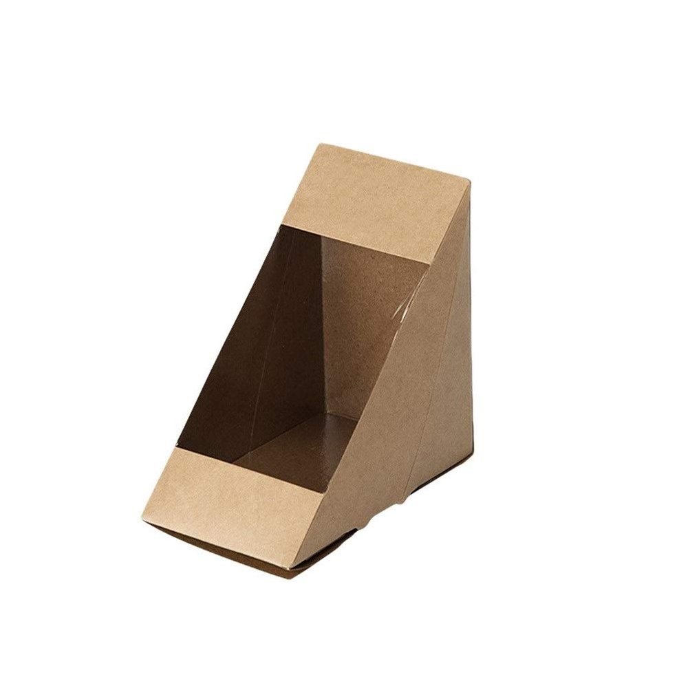 DUOER 50pcs Sandwiches Storage Box Cakes Wrapping Box Kraft Paper Packing Box