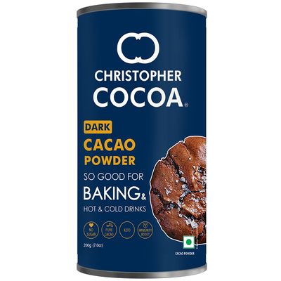 Christopher Cocoa, Dark Cocoa Powder, Unsweetened(Bake, Cake, Hot Chocolate, Drinking Shakes), 200g