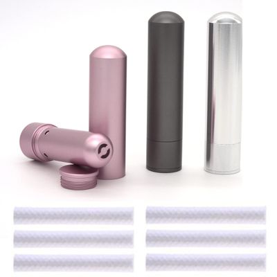 3 Essential Oil Aromatherapy Inhalers with Cotton Wicks Multi-Color Empty Reusable Nasal Inhaler Tubes Made of Medical-Grade Aluminum Travel Friendly Personal Diffusers for Stress Anxiety Relief