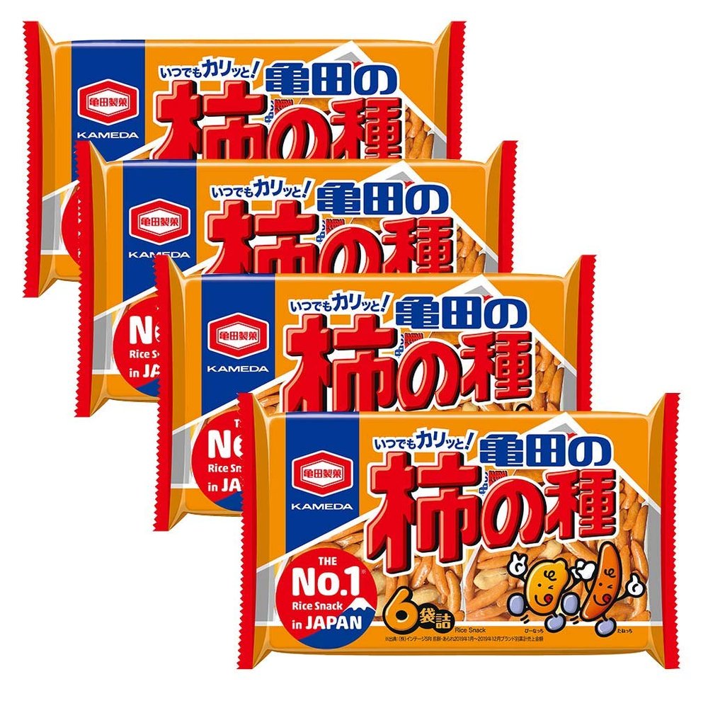 Kameda Seika Kakinotane Rice Cracker with Peanuts 200g 7.05oz x 4 packs set (Normal)