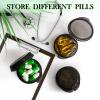 UHOUSE Small Pill Box (3 Pack), Daily Mini Pill Organizer Portable for Purse Pocket,Travel Pill Case Medicine Storage Container Earplug Case (Blcak view 4