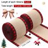 2 Rolls Christmas Buffalo Plaid Wired Edge Ribbons Christmas Tree Burlap Fabric Craft Wrapping Ribbon with Checkered Edge, 216 Inch(2.5 Inch Width,Red and Black) view 2