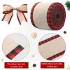 2 Rolls Christmas Buffalo Plaid Wired Edge Ribbons Christmas Tree Burlap Fabric Craft Wrapping Ribbon with Checkered Edge, 216 Inch(2.5 Inch Width,Red and Black) view 3