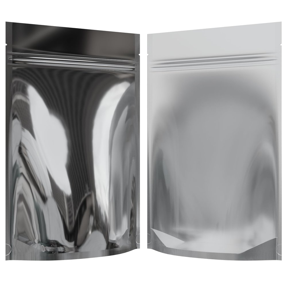 Mylar Style Barrier Bags Zipper w/Heat Seal 100 Bags (Gloss Silver/Clear, 1 Ounce - 6?x9.25?x2.33?)