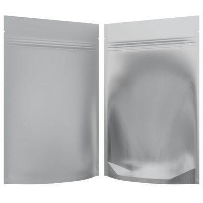 Mylar Style Barrier Bags Zipper w/Heat Seal 100 Bags (Matte White/Clear, 1 Ounce - 6?x9.25?x2.33?)