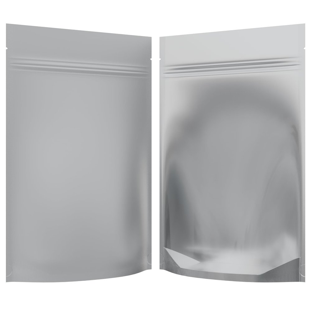 Mylar Style Barrier Bags Zipper w/Heat Seal 100 Bags (Matte White/Clear, 1 Ounce - 6?x9.25?x2.33?)