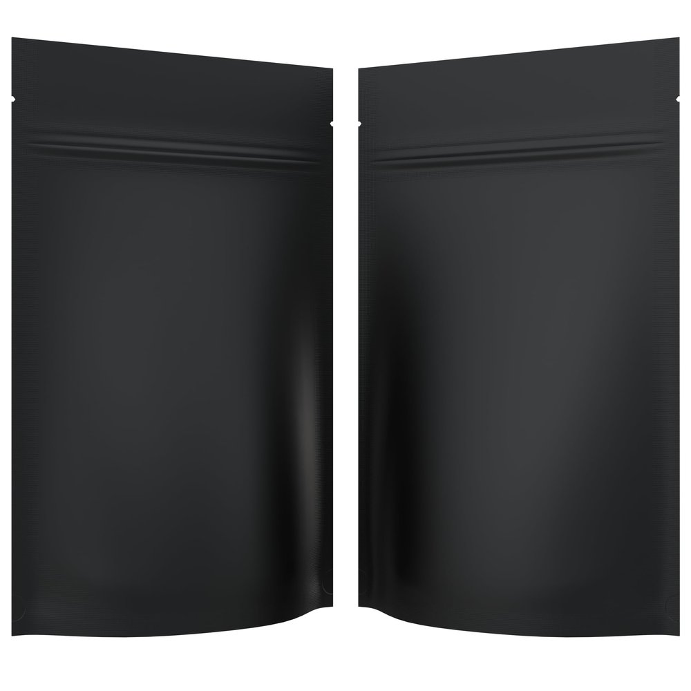 Mylar Style Barrier Bags  Zipper w/Heat Seal  1000 Bags (Matte Black/Matte Black, 1/4 Ounce - 4?x6.5?x1.78?)